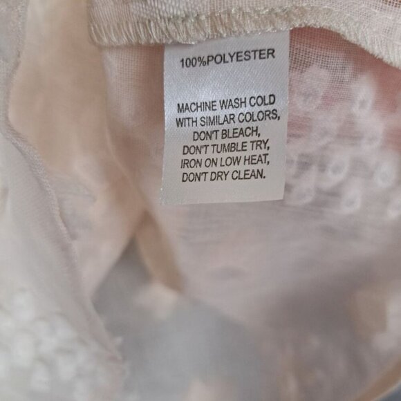 NEW Calypso St Barth Boho 3D Pom Floral Cream Semi Sheer Peasant Blouse Size L - Picture 9 of 9